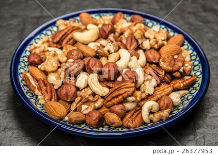 Mix of different nuts closeup photo Mix of different nuts closeup photo 26377953