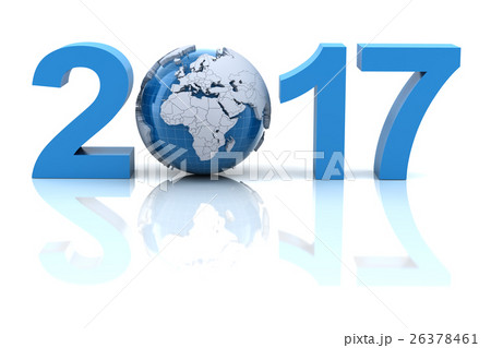 New year 2017 with globe 26378461