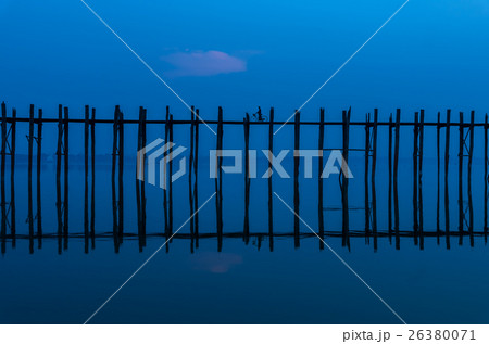 Ubein Bridge at the morning time, Mandalay, Myanmar 26380071