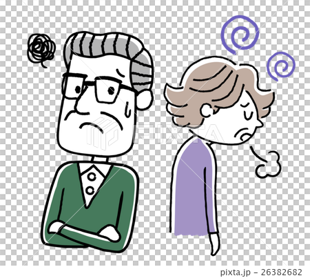 Senior couple: wife goes down, worried husband 26382682