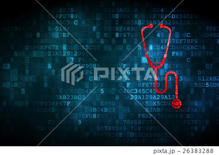 Health concept: Stethoscope on digital background Health concept: Stethoscope on digital background 26383288