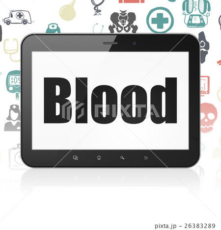 Healthcare concept: Tablet Computer with Blood on Healthcare concept: Tablet Computer with Blood on 26383289