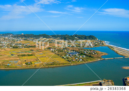 いすみ市岬町付近田舎の風景を空撮 いすみ市岬町付近田舎の風景を空撮 26383368