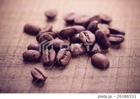 Coffee Beans On Wooden Background 26386531