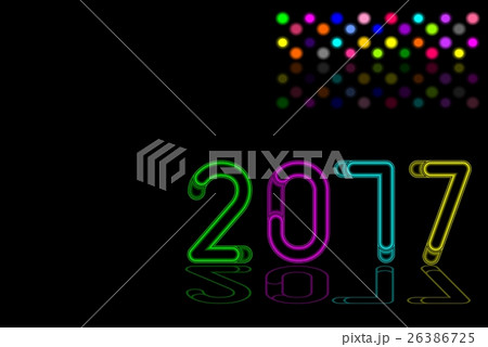 Happy new year 2017, text design light effect  26386725