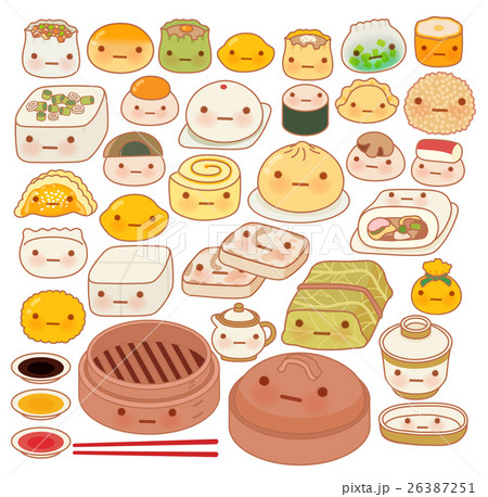 Collection of lovely baby chinese food doodle icon Collection of lovely baby chinese food doodle icon 26387251