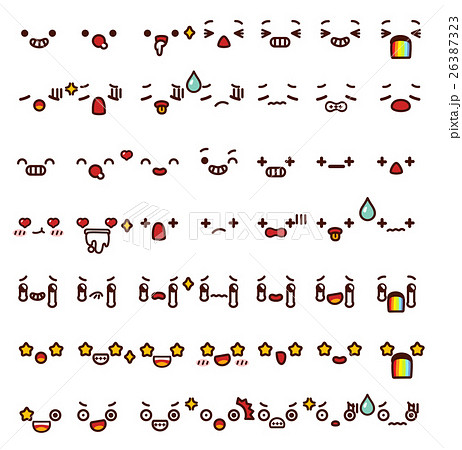 Collection of cute lovely emoticon emoji Doodle  26387323