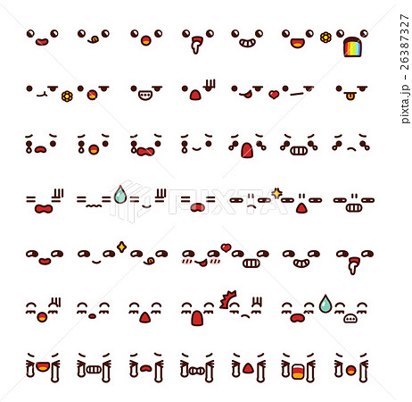 Collection of cute lovely emoticon emoji Doodle  26387327