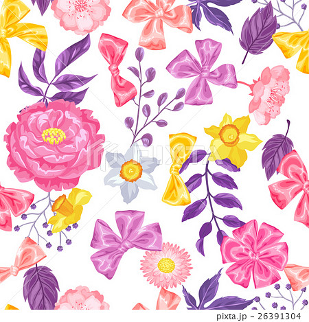Seamless pattern with decorative delicate flowers 26391304