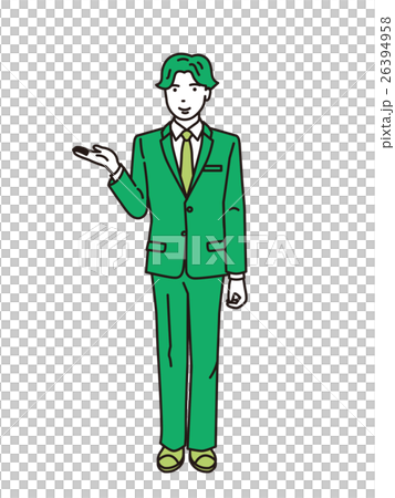 Male employee who points to the right 26394958