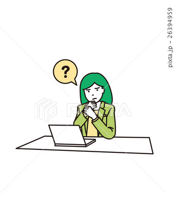 疑問に思う女性社員 疑問に思う女性社員 26394959