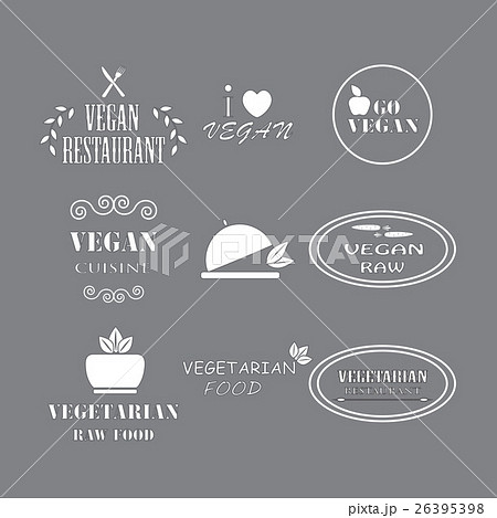 Set of labels company vegan vegetarian healthy 26395398