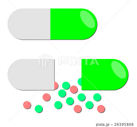 カプセル薬のイラスト素材