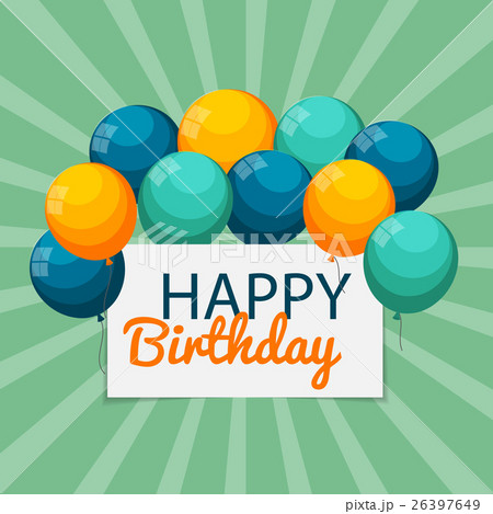 Color Glossy Happy Birthday Balloons Banner Color Glossy Happy Birthday Balloons Banner 26397649
