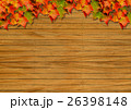 背景素材 (木目と紅葉) 26398148