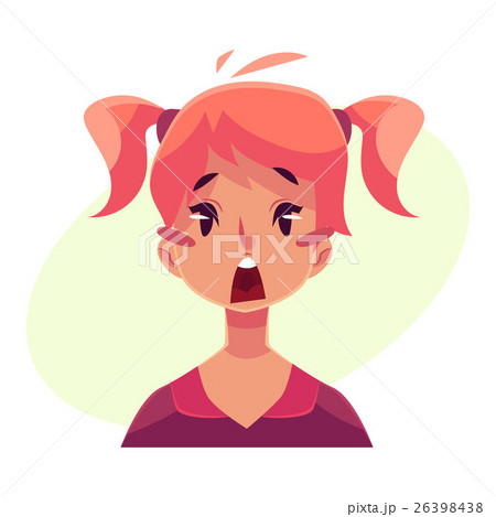 Teen girl face, surprised facial expression 26398438