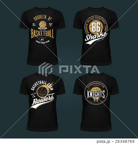Set of t-shirt basketball print or cloth design Set of t-shirt basketball print or cloth design 26398769