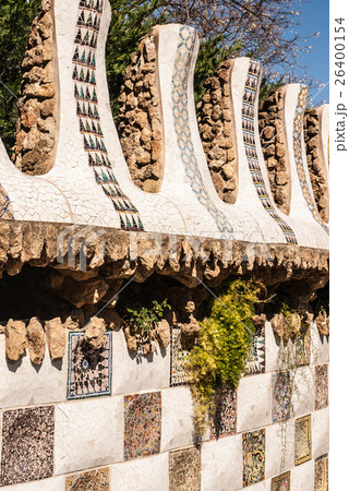 Barcelona park Guell fairy tale mosaic house Barcelona park Guell fairy tale mosaic house 26400154