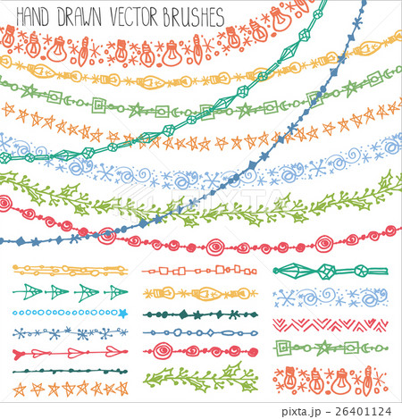 Winter garland brushes.Christmas doodle set Winter garland brushes.Christmas doodle set 26401124