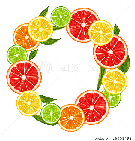 Frame with citrus fruits slices. Mix of lemon lime Frame with citrus fruits slices. Mix of lemon lime 26401492