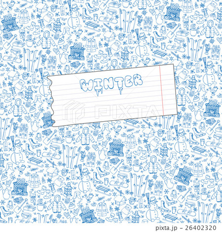 Winteer doodle elements pattern background,paper 26402320