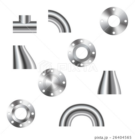 realistic pipeline details isolated on white. 26404565