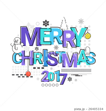 Merry Christmas Happy New Year Simple Line Sketch 26405334