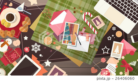 Decorated Workspace Desk Copy Space Top Angle View 26406060