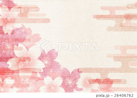 桜 和紙 年賀状 背景 のイラスト素材