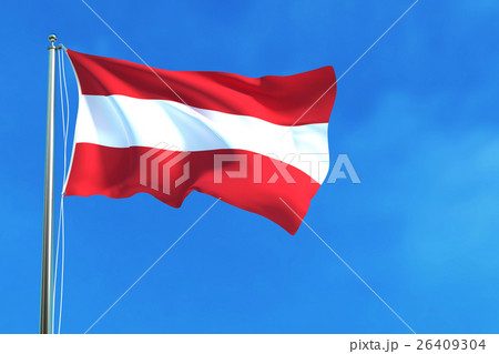 Flag of Austria on the blue sky background. 26409304