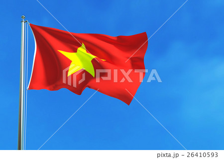Flag of Vietnam on the blue sky background. 26410593