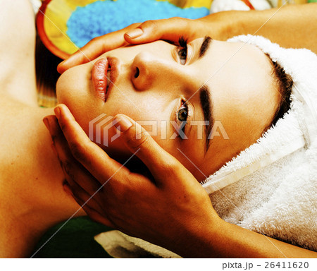stock photo attractive lady getting spa treatment stock photo attractive lady getting spa treatment 26411620