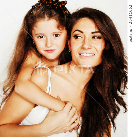 bright picture of hugging mother and daughter bright picture of hugging mother and daughter 26411662