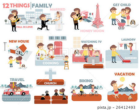beautiful graphic design of family activities 26412493