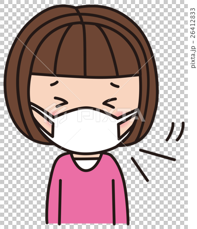 個性面部表情面具咳嗽女孩 26412833