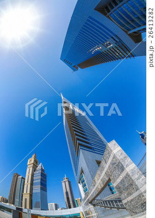 Dubai with  Emirate towers, United Arab Emirates 26413282