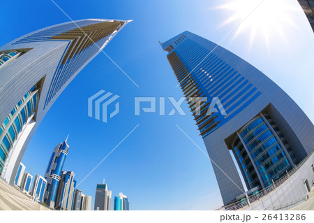 Dubai with  Emirate towers, United Arab Emirates 26413286