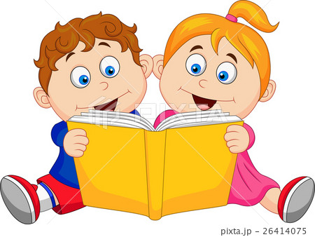 Children reading a book 26414075