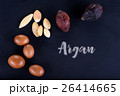 Close up of Argan fruits on a chalkboard 26414665