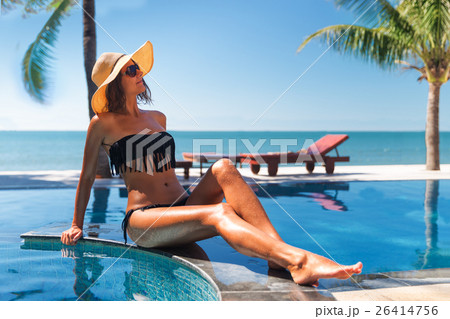 slim woman in s straw hat and sunglasses sunbath slim woman in s straw hat and sunglasses sunbath 26414756