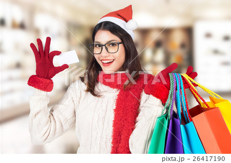 Christmas Shopping woman with a bags for christmas 26417190