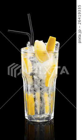 Citrus cocktail over black background 26419335