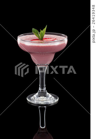 Strawberry Smoothie on a black background 26419348