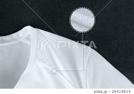 Close up of flat seams in thermoactive shirt 26419614