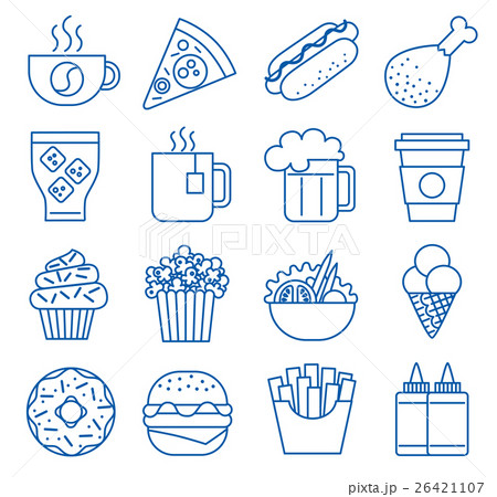 Fast food. Set of line icons 26421107