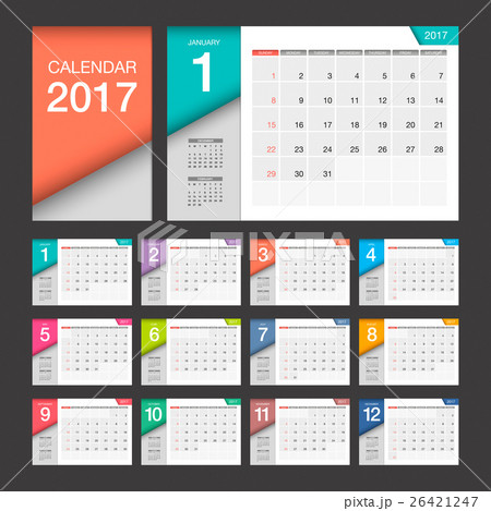 2017 Calendar. Modern design template.  2017 Calendar. Modern design template.  26421247