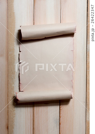 Old paper on wood 26422347