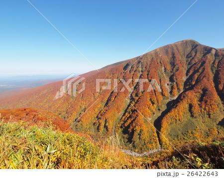 鉾立展望台から見た鳥海山の紅葉 26422643