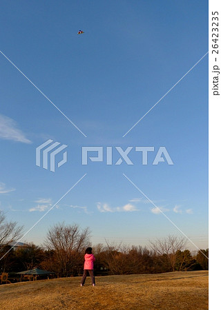 カイトを揚げる少女 26423235
