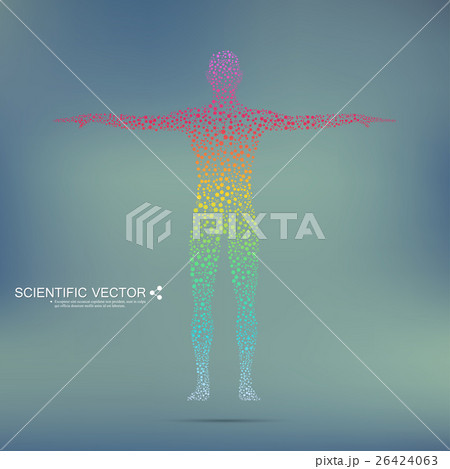 Structure molecule of man. Abstract model human 26424063